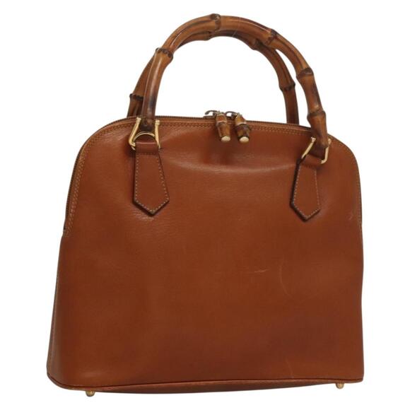 GUCCI Hand Bag Leather Brown Gold 000 2214 000 2214 - Picture 1 of 16